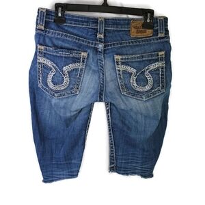 Big Star Jenae Denim Blue Jean Distressed Cutoff Shorts Size 29R